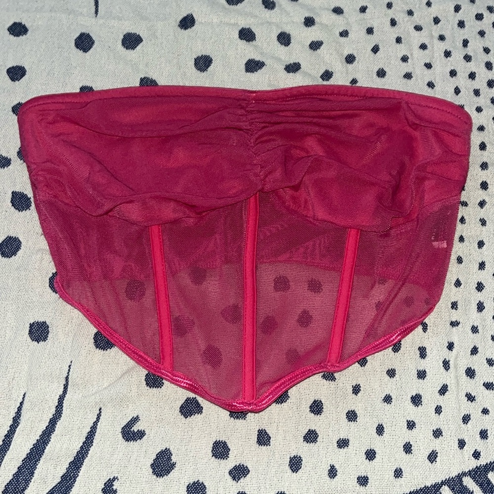 Pink corset tube top